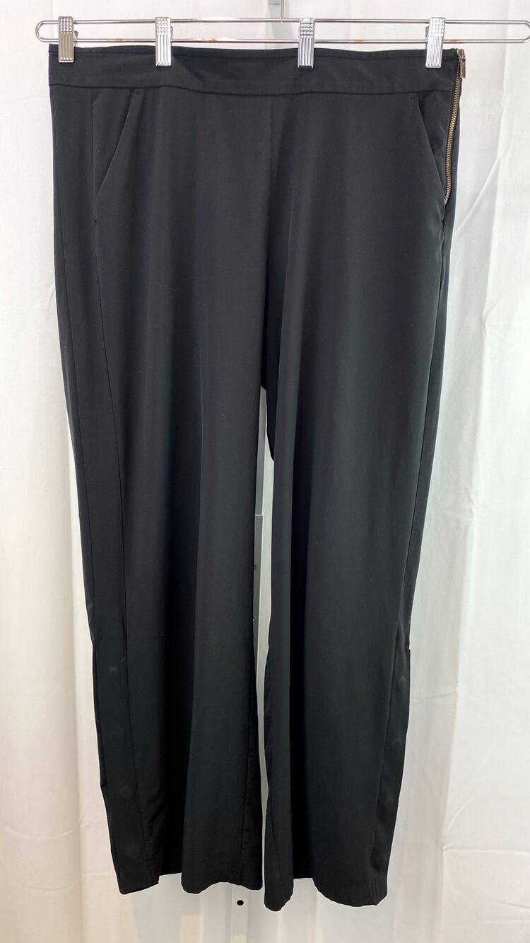 ATHLETA Gramercy Track Trouser Pants 16 Tall 16T 376009 Wide Leg Side Zip Black